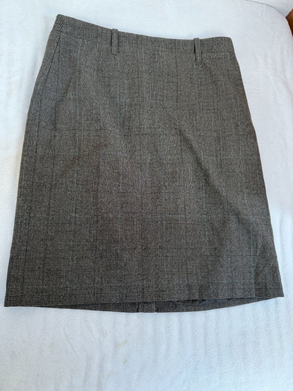 Cabi Womens Gacho Skirt Gray Plaid Tweed Mini Pencil Workwear Size 12 Office New